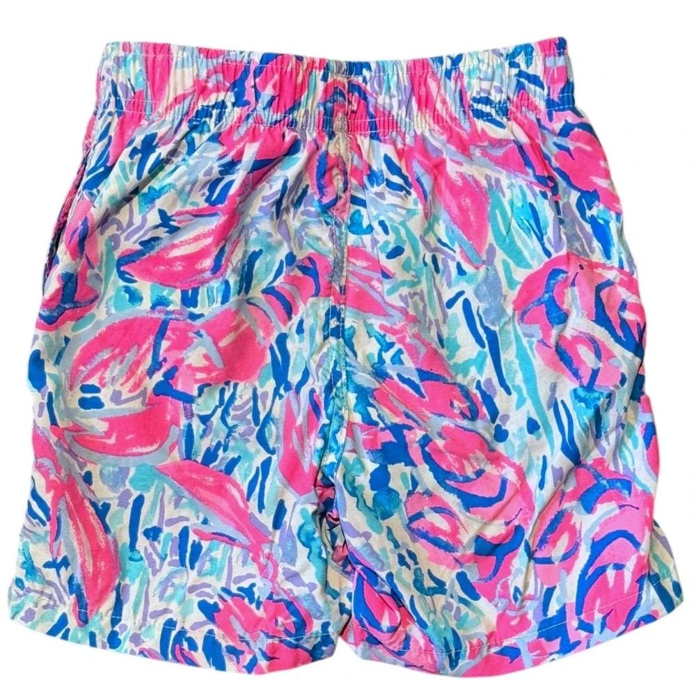 Lilly Pulitzer‎ Boys Size M 6-7 Junior Capri Swim Trunks Youth Pink Blue Shorts